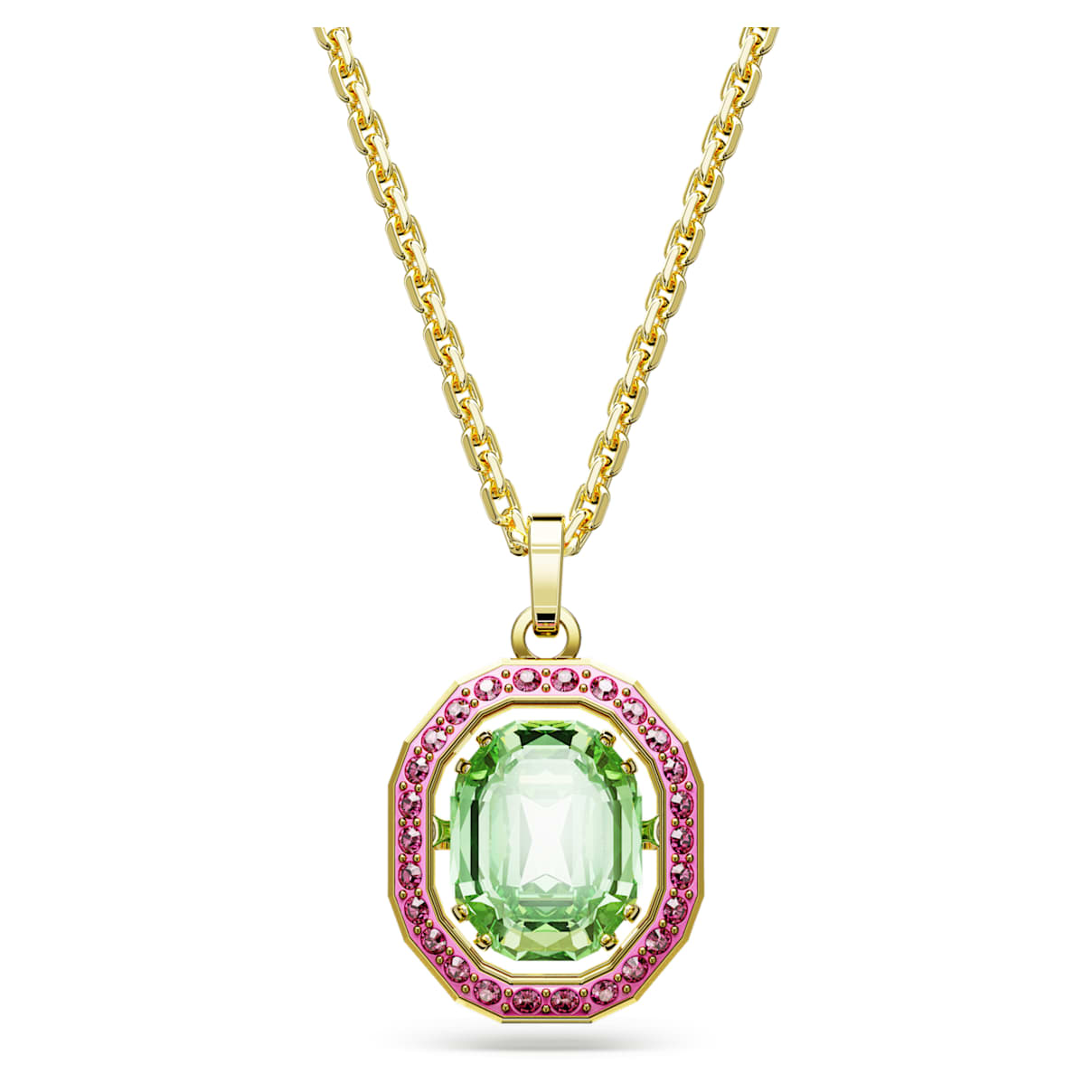

Chroma pendant, Octagon cut, Multicolored, Gold-tone plated