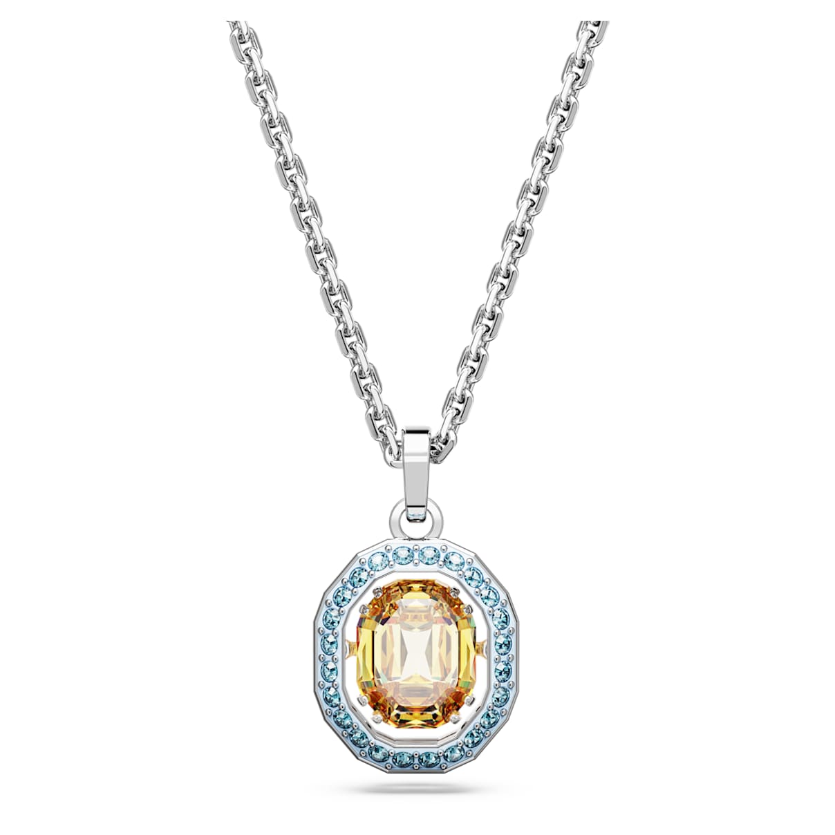 

Chroma pendant, Octagon cut, Multicolored, Rhodium plated