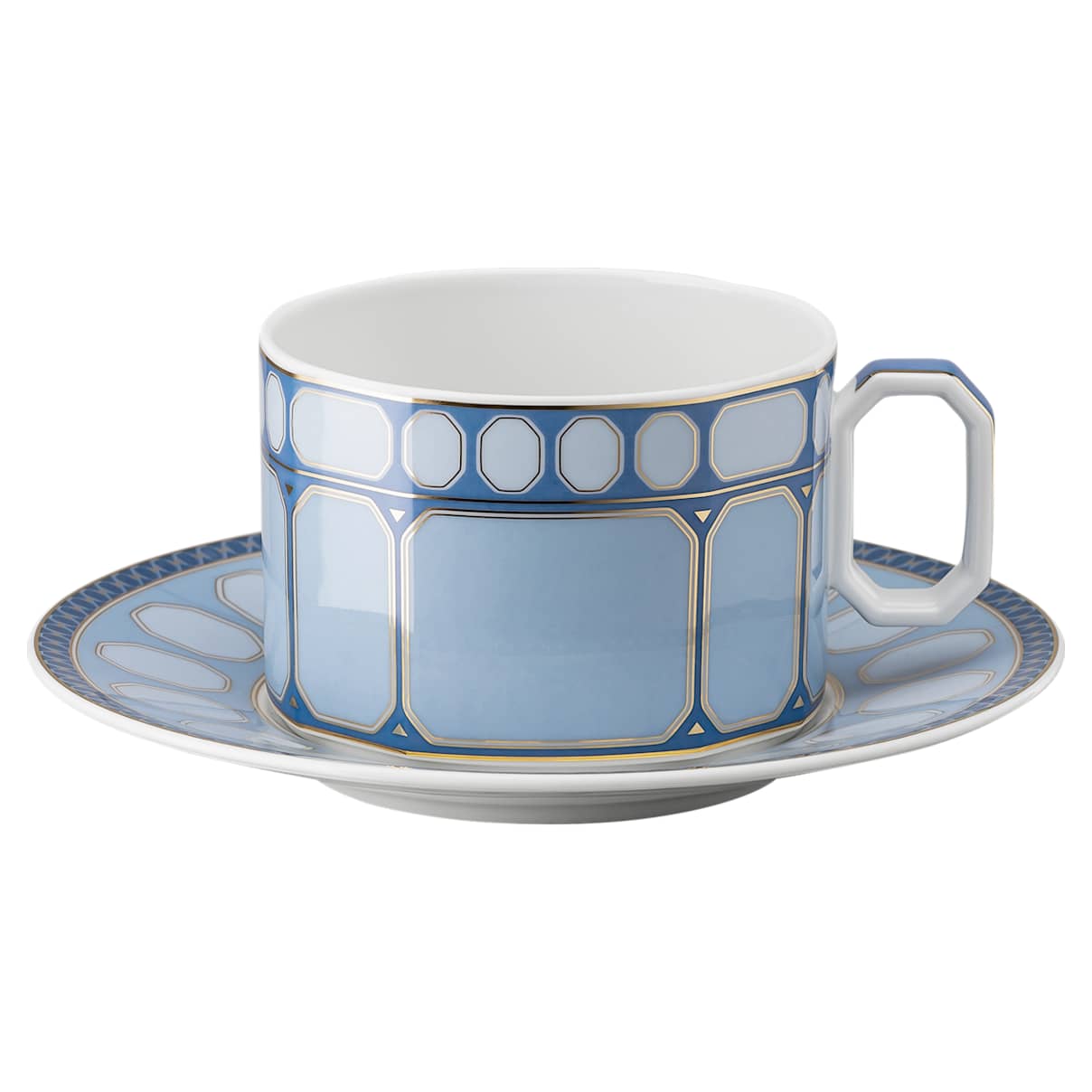 

Signum teacup with saucer, Porcelain, Blue