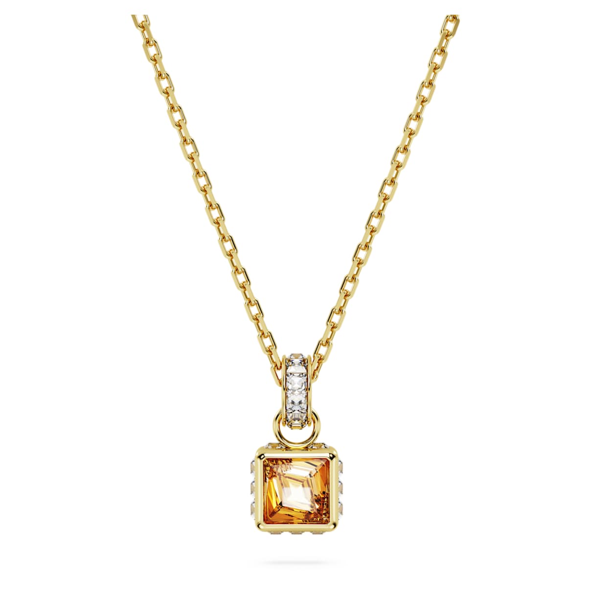 

Chroma pendant, Square cut, Yellow, Gold-tone plated