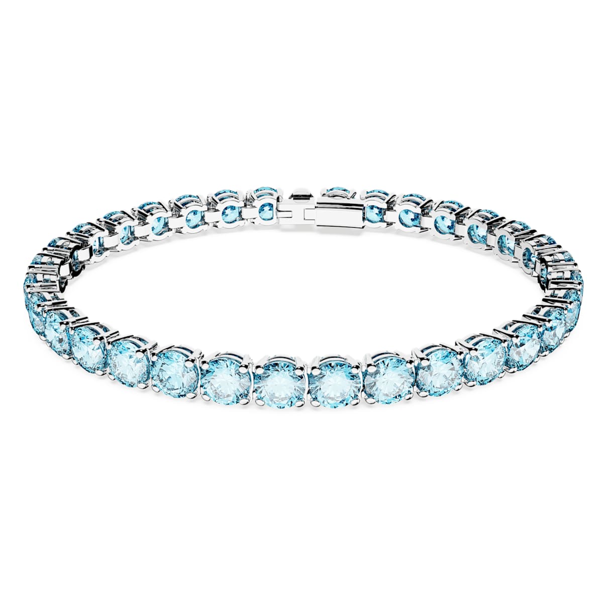 

Matrix Tennis bracelet, Round cut, Blue, Rhodium plated