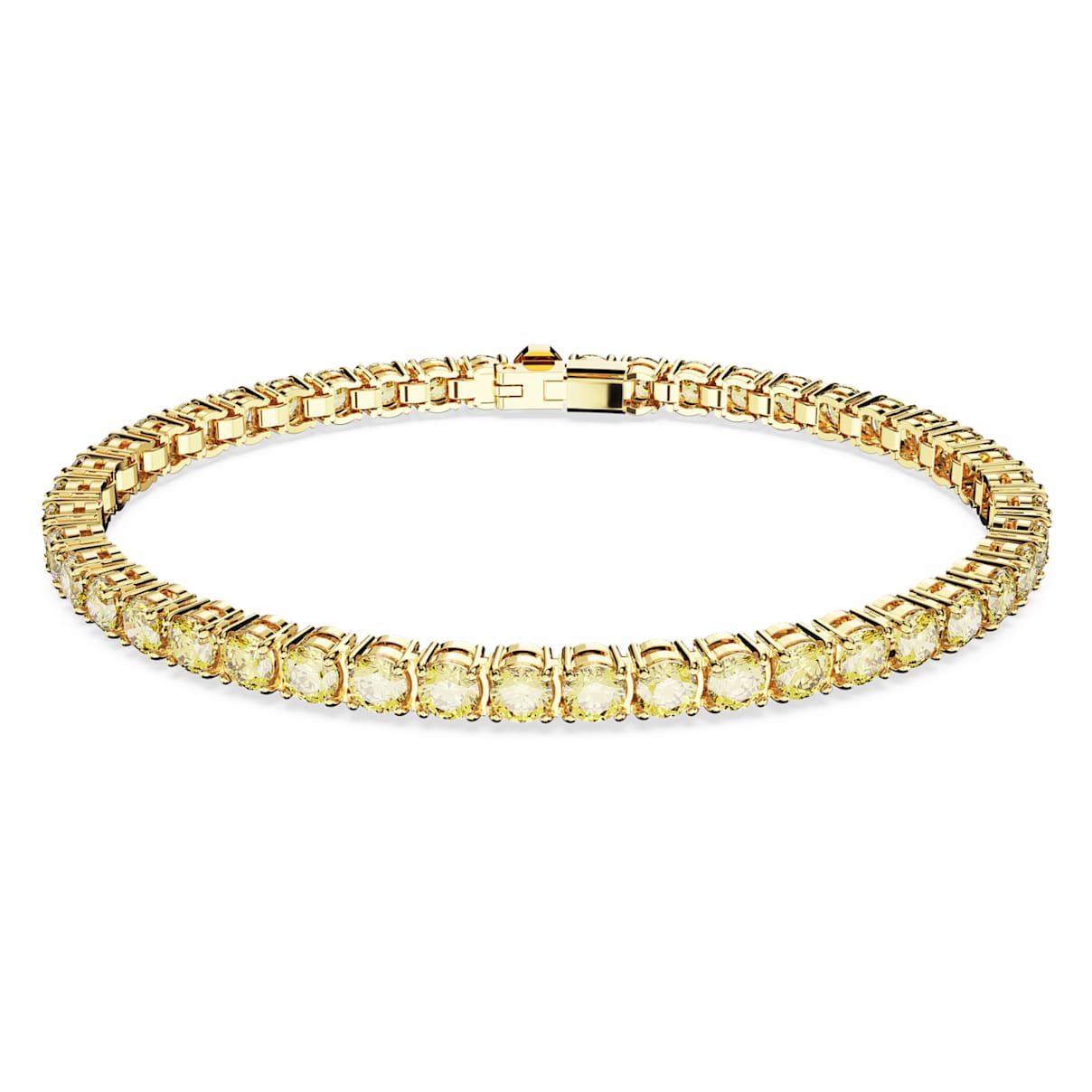 Bracelet Matrix Tennis, Coupe ronde, Jaune, Placage de ton or