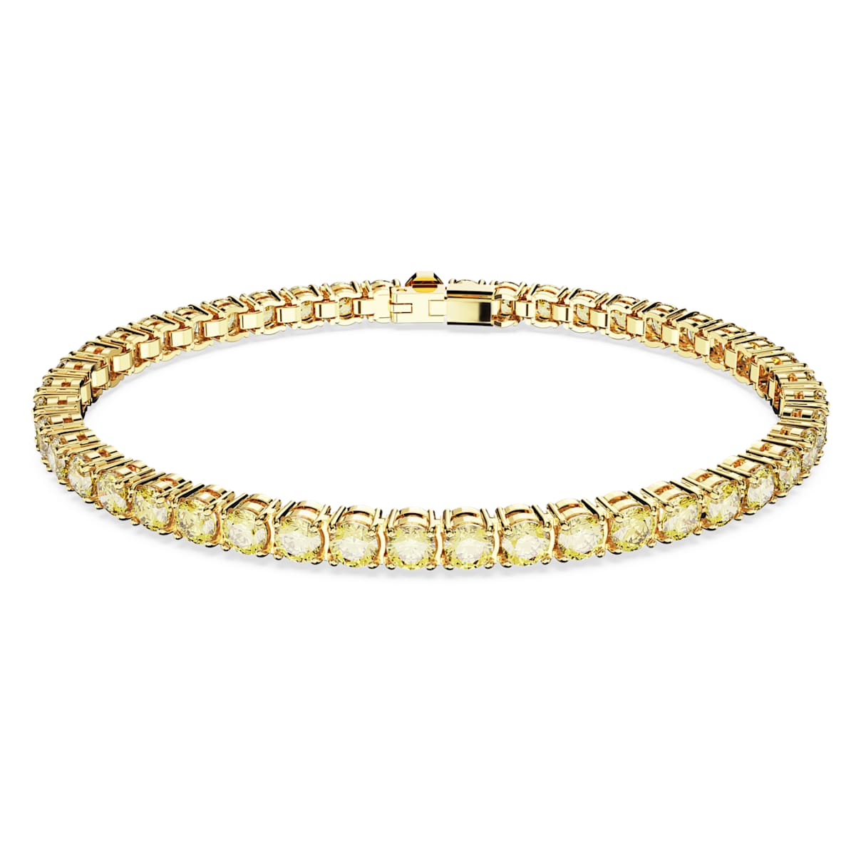 Shop Swarovski Matrix Tennis Bracelet In Yellow