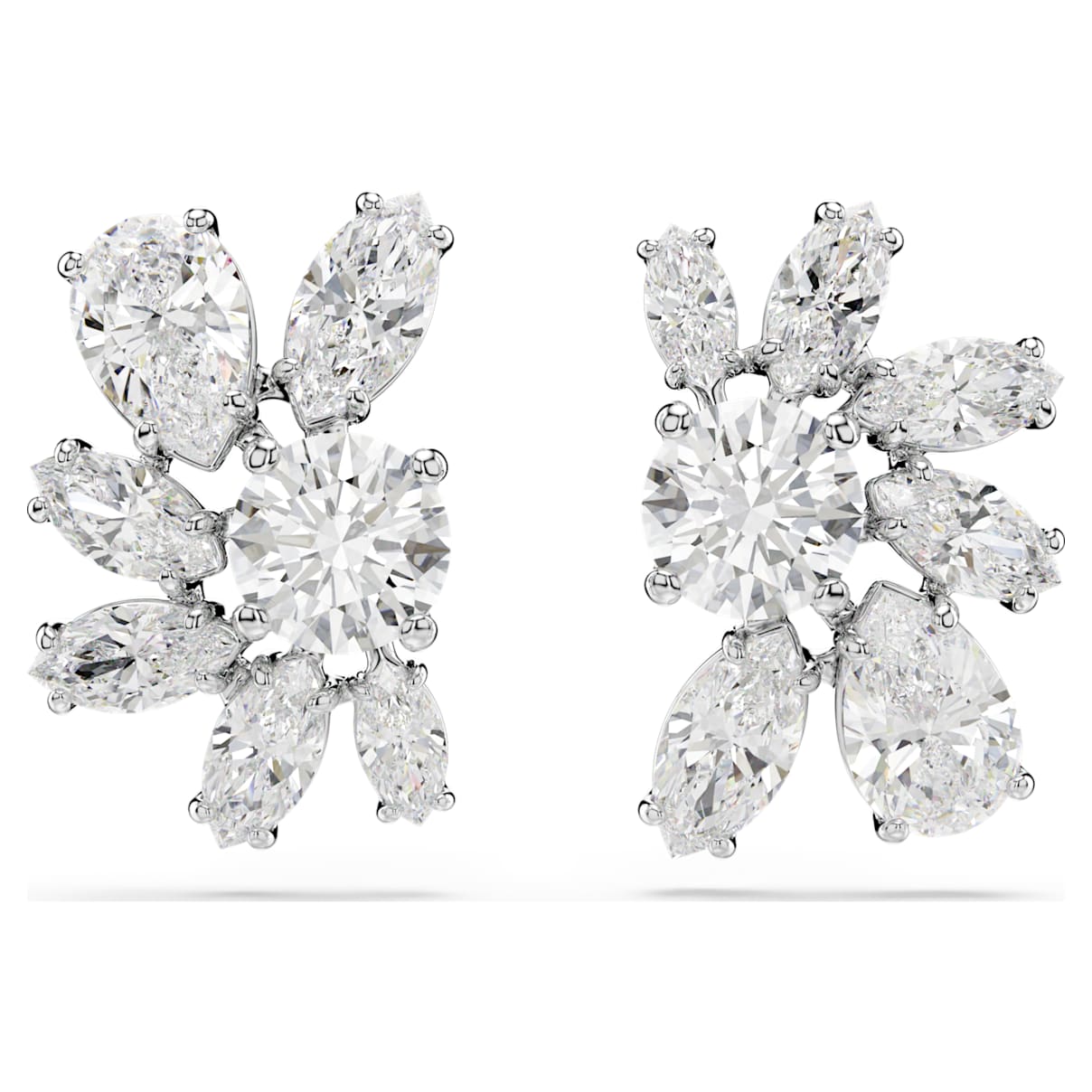 

Swarovski Gema Ohrstecker, Verschiedene Schliffe, Blume, Weiß, Rhodiniert