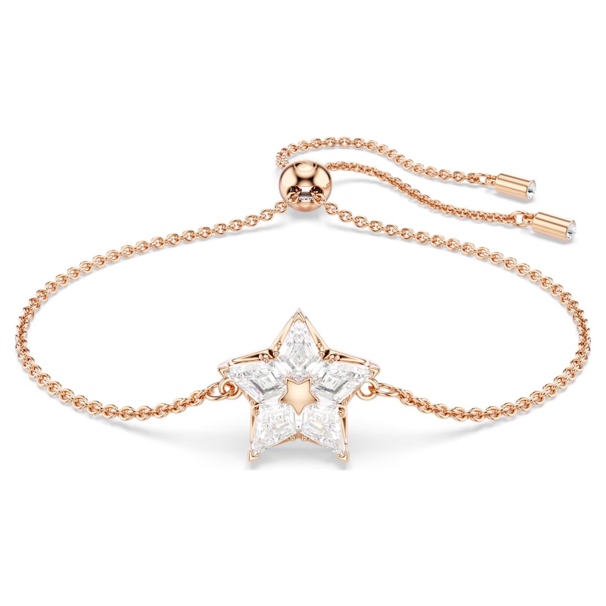 

Swarovski Stella bracelet, Kite cut, Star, White, Rose gold-tone plated