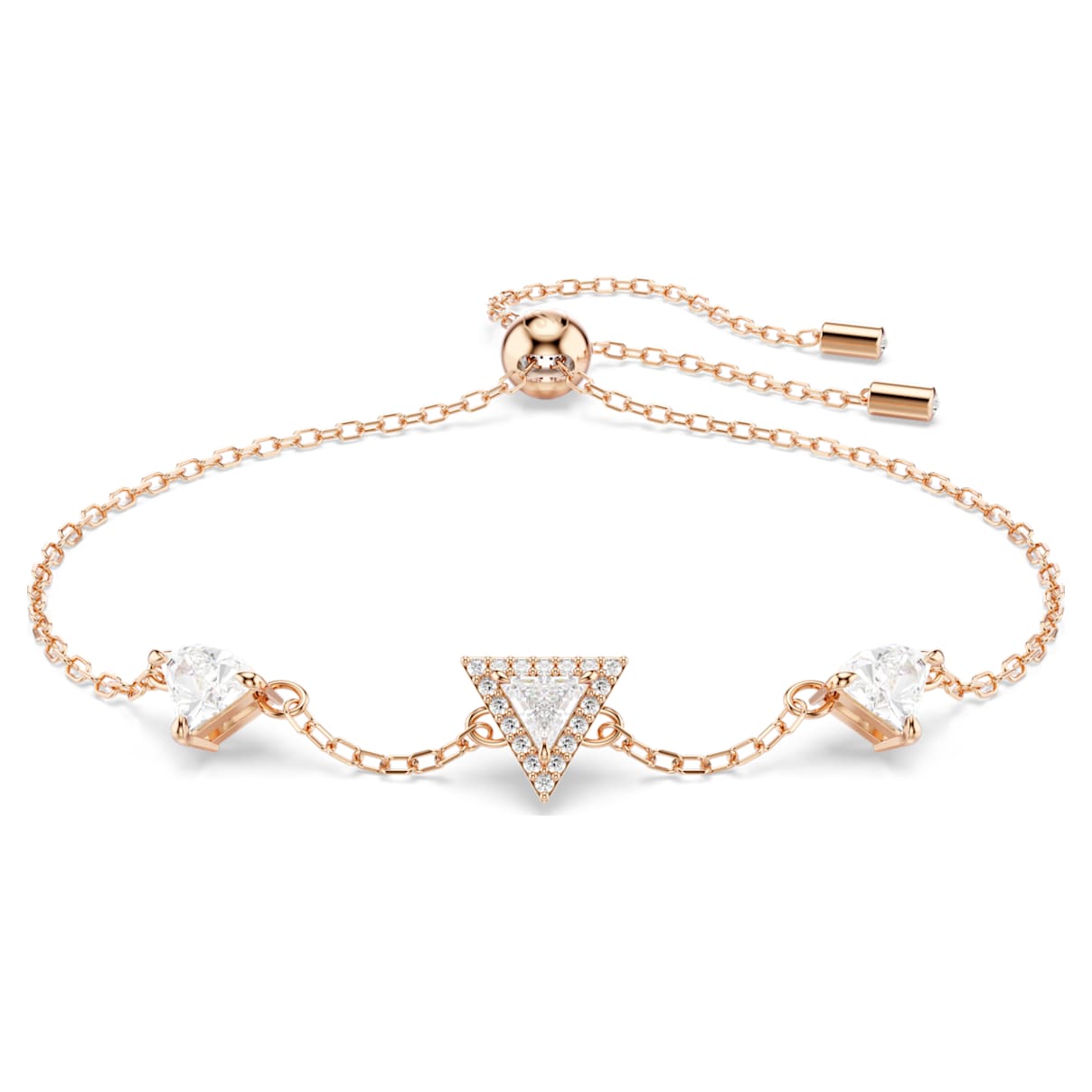 

Swarovski Ortyx bracelet, Triangle cut, White, Rose gold-tone plated