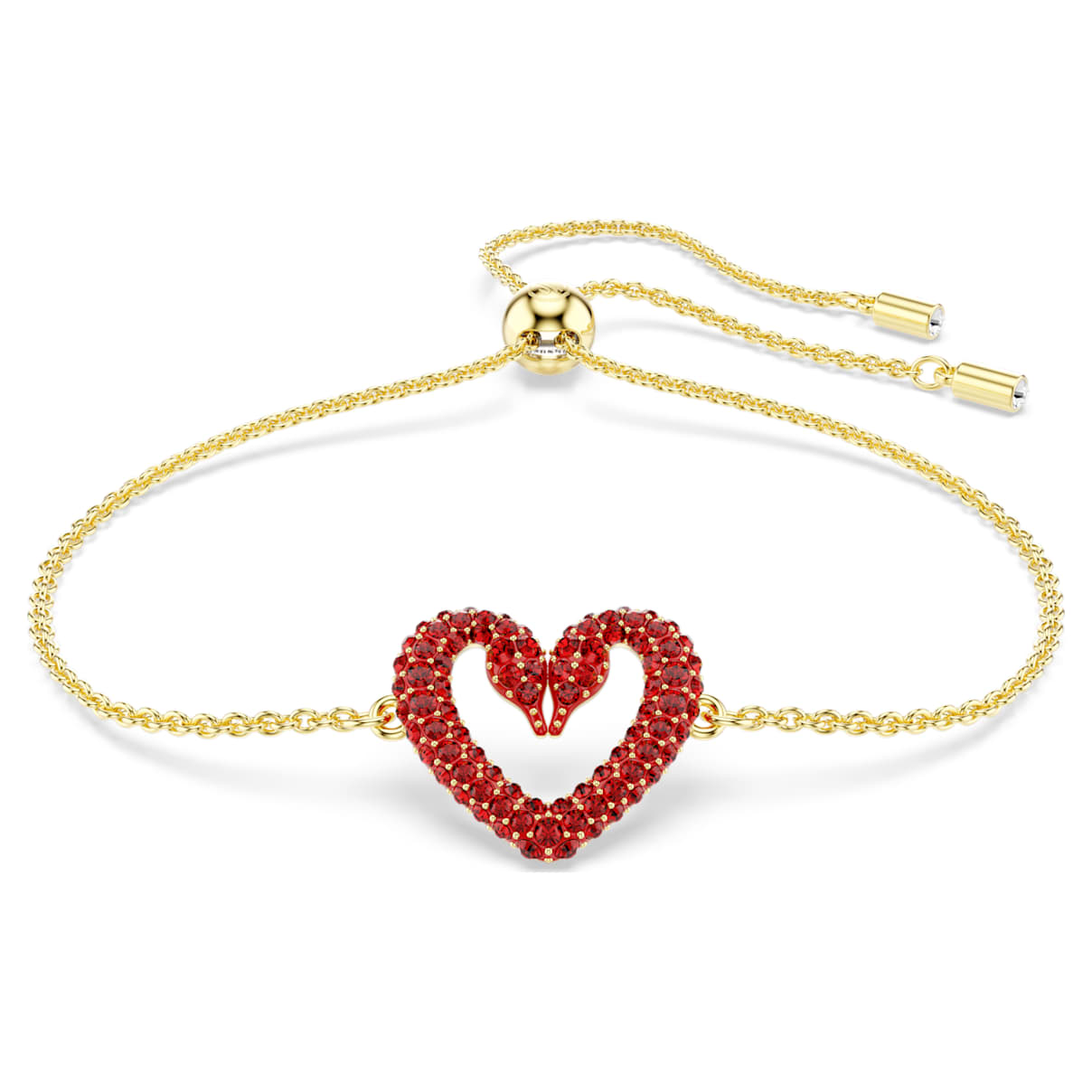 

Swarovski Pulsera Una, Corazón, Pequeña, Roja, Baño tono oro