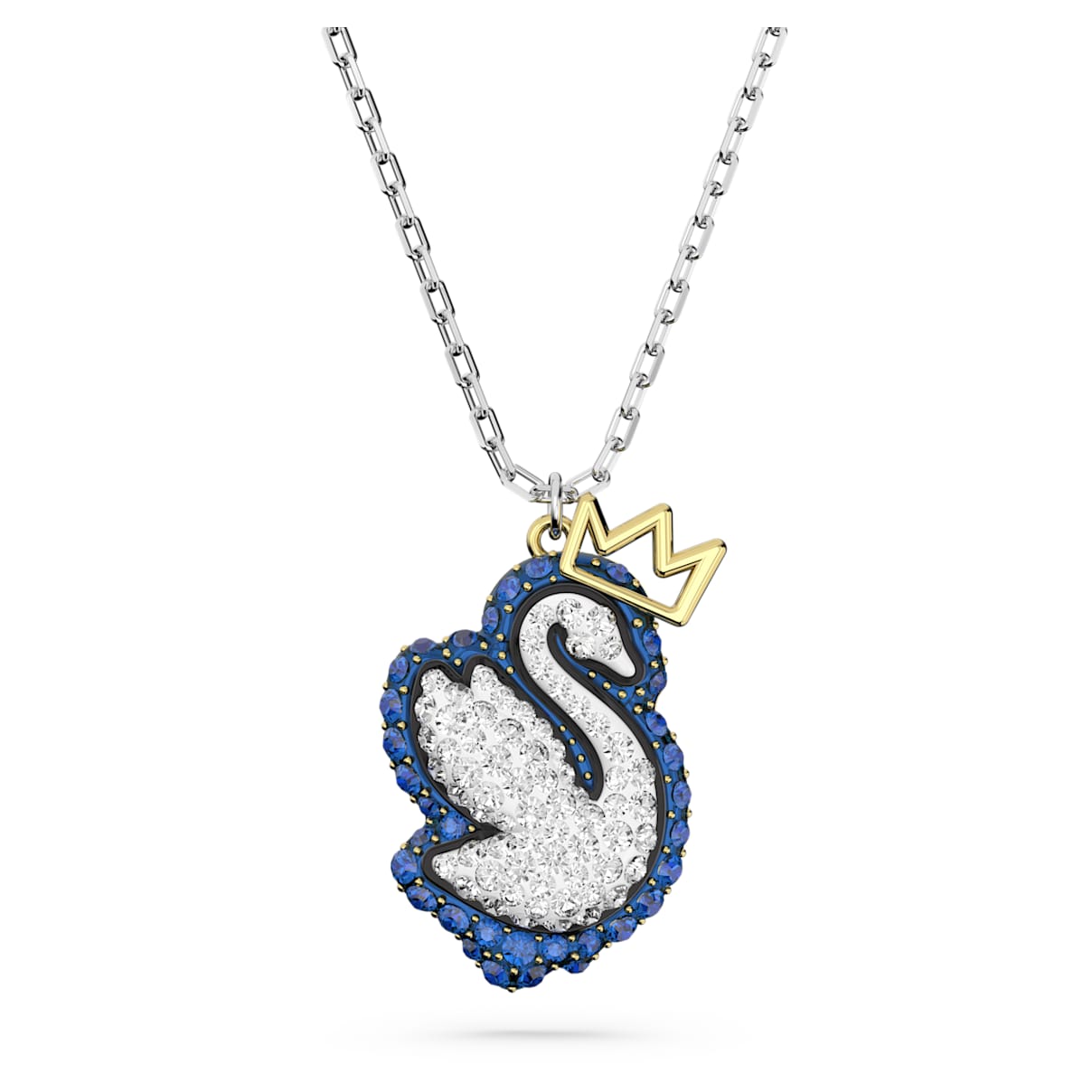 

Swan pendant, Swan, Blue, Rhodium plated