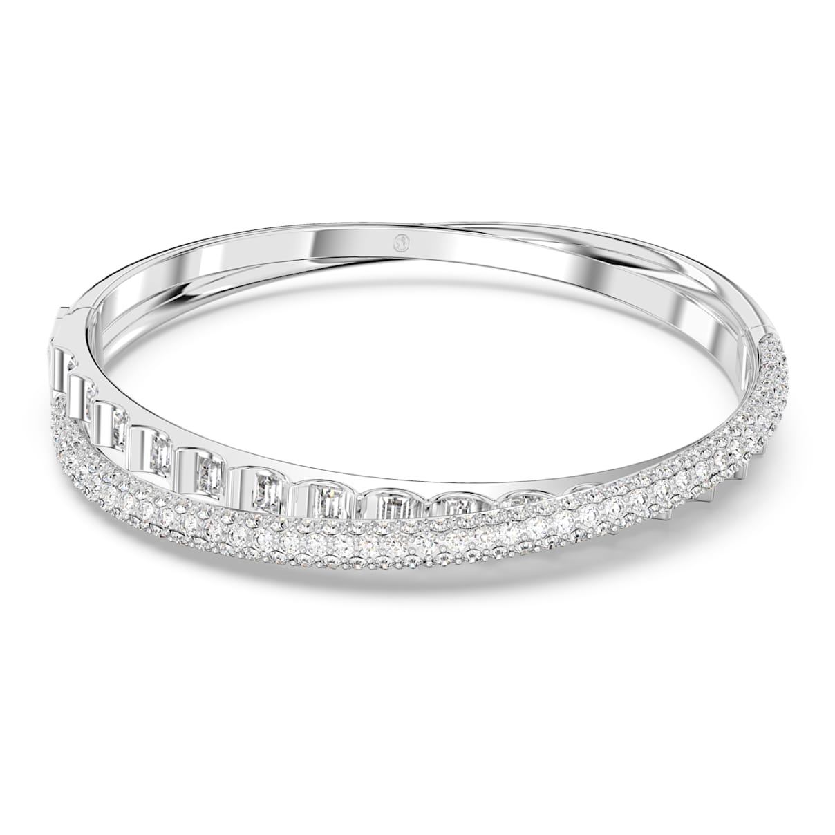

Bransoletka typu bangle Dextera, Szlify różnorodne, Biała, Powłoka z rodu