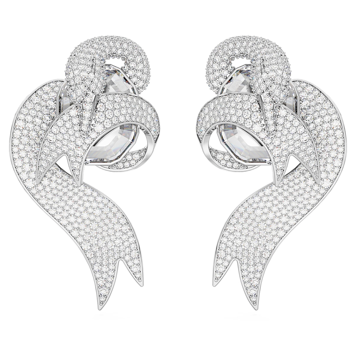 Shop Swarovski Fashion Swan Clip Earrings In White