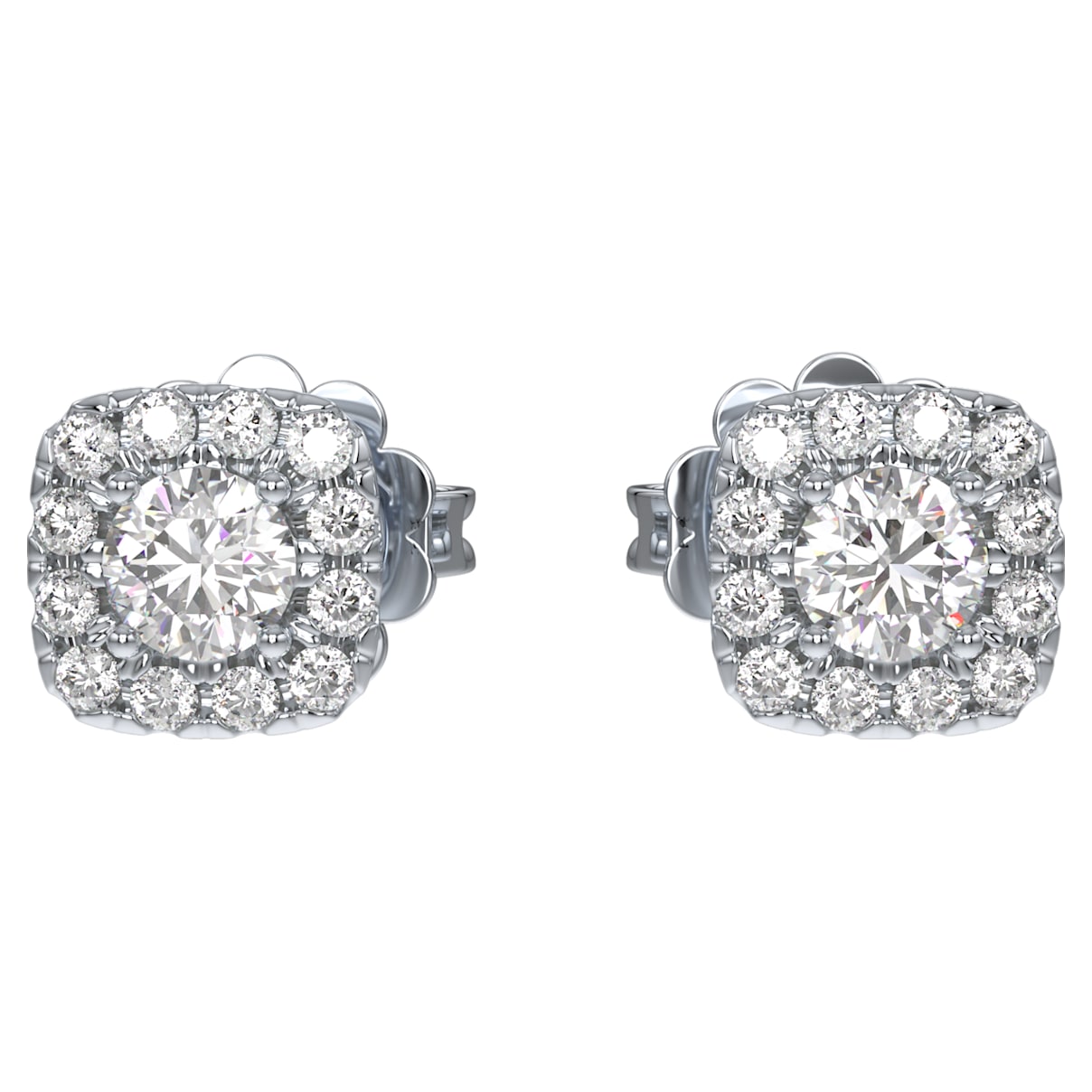 

Essentials stud earrings, Sterling Silver, Rhodium plated