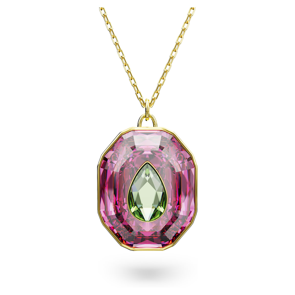 

Chroma pendant, Mixed cuts, Medium, Multicolored, Gold-tone plated