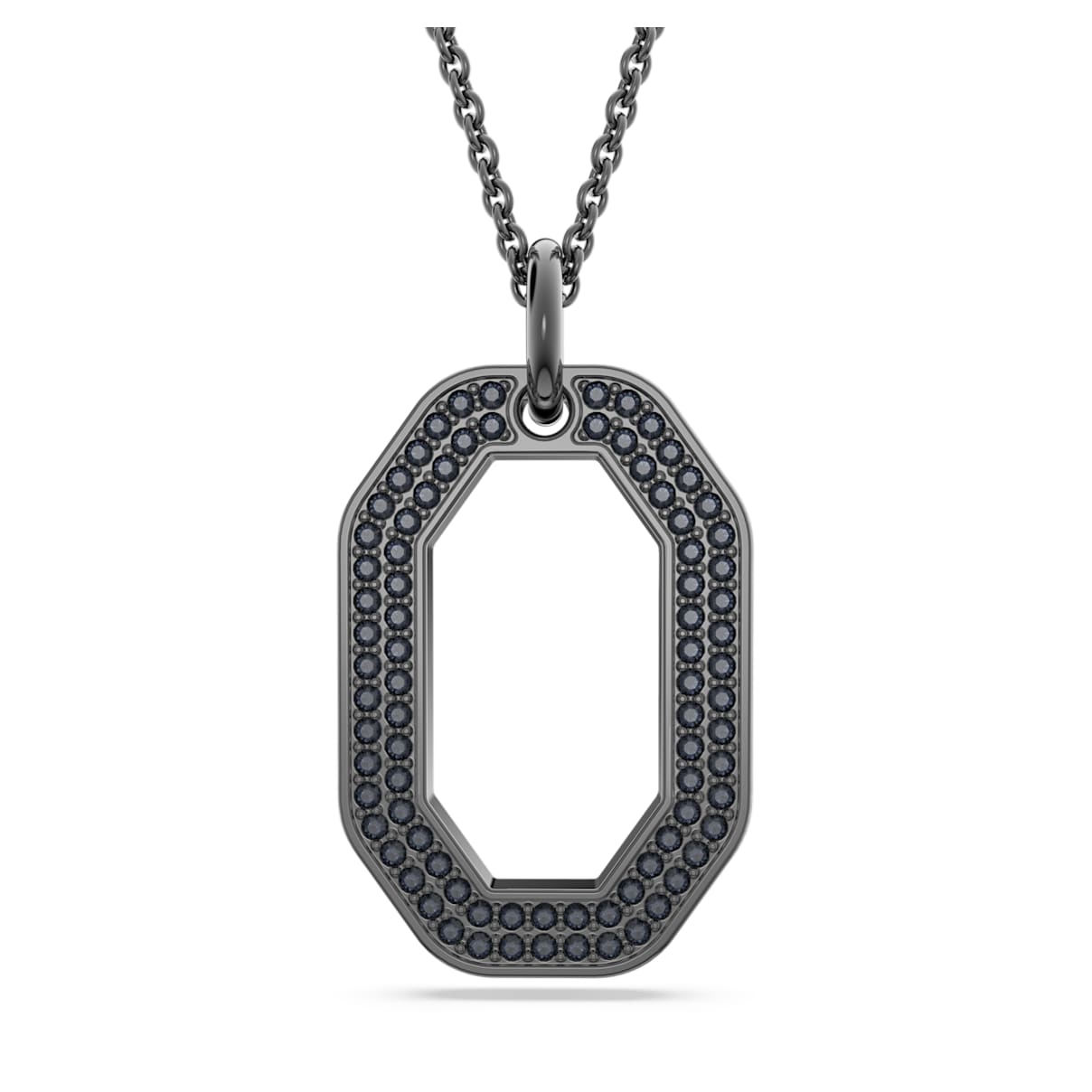 

Dextera pendant, Octagon shape, Small, Black, Ruthenium plated