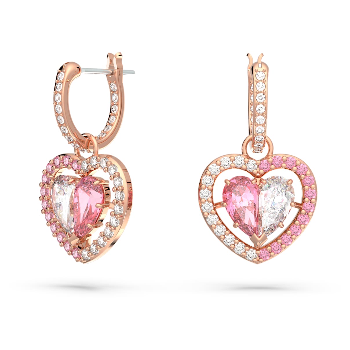 

Gema 520 드롭 이어링, 하트, 핑크, 로즈골드 톤 플래팅