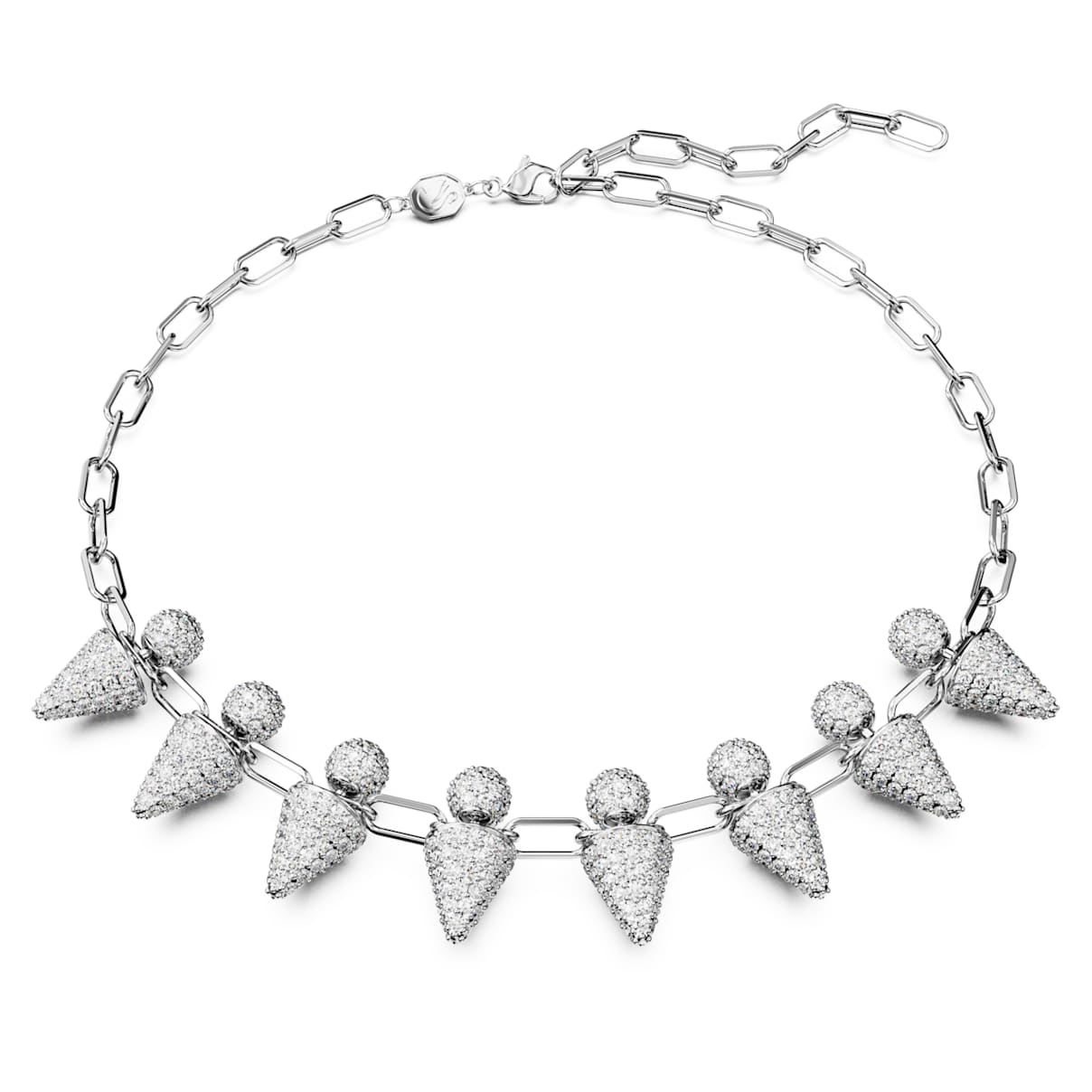 

Sublima necklace, Moon, White, Rhodium plated