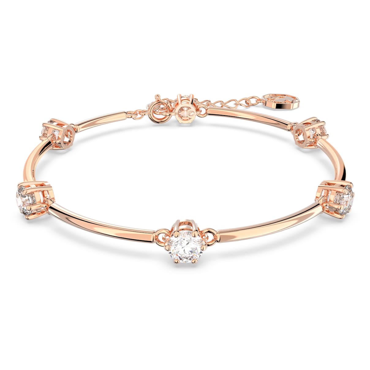 

Constella bangle, Round cut, White, Rose gold-tone plated