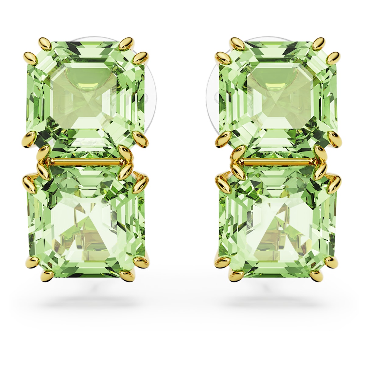 Shop Swarovski Millenia Clip Earrings In Green