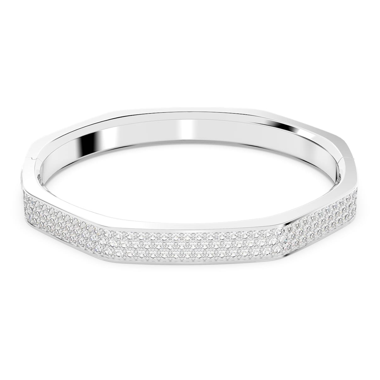 

Dextera bangle, Octagon shape, White, Rhodium plated