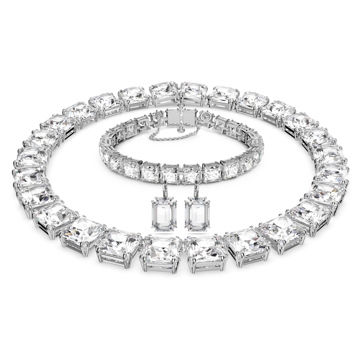 

Millenia set, Mixed cuts, White, Rhodium plated