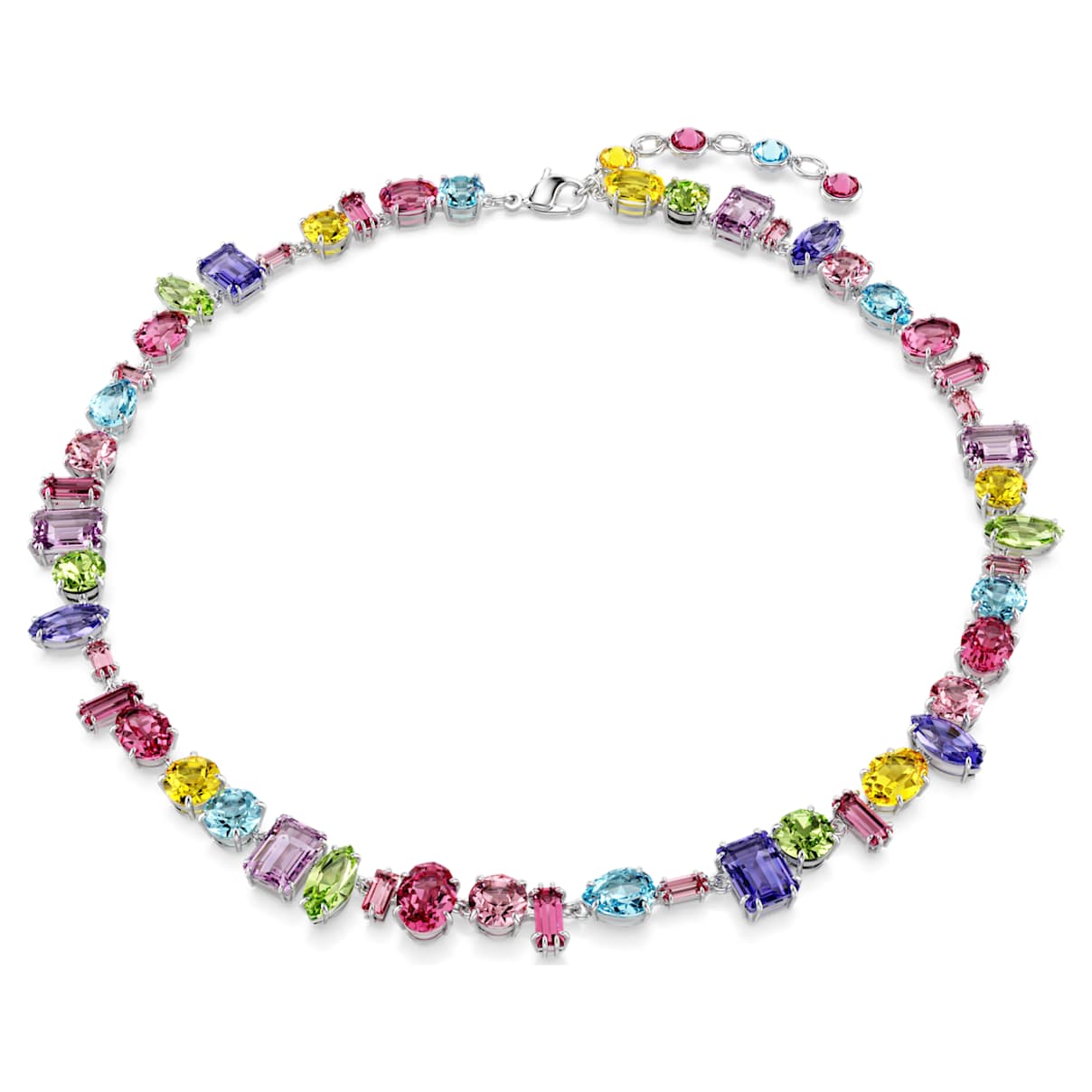

Gema necklace, Mixed cuts, Multicolored, Rhodium plated