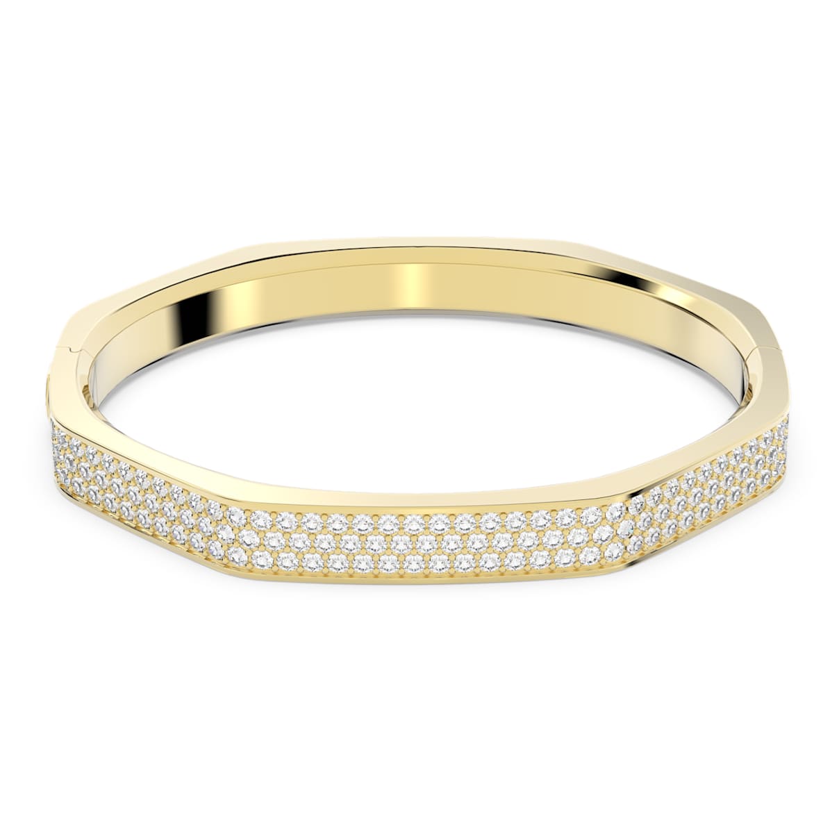 

Dextera bangle, Octagon shape, White, Gold-tone plated