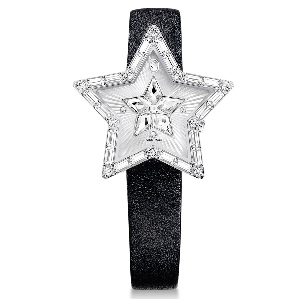 

Symbolica Star Uhr, Schweizer Produktion, Stern, Lederarmband, Weiß, Edelstahl