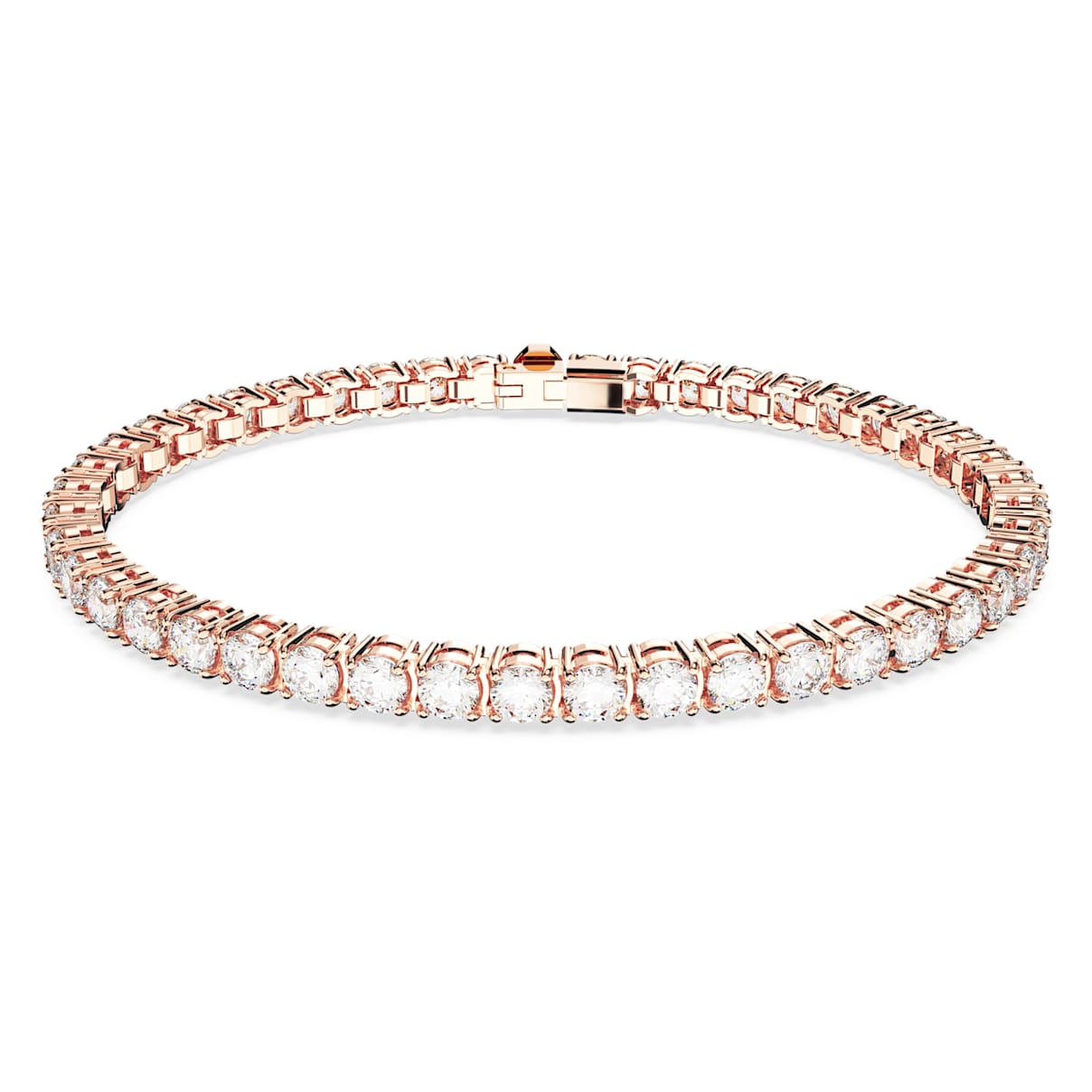 

Pulsera Matrix Tennis, Talla redonda, Blanca, Baño tono oro rosa