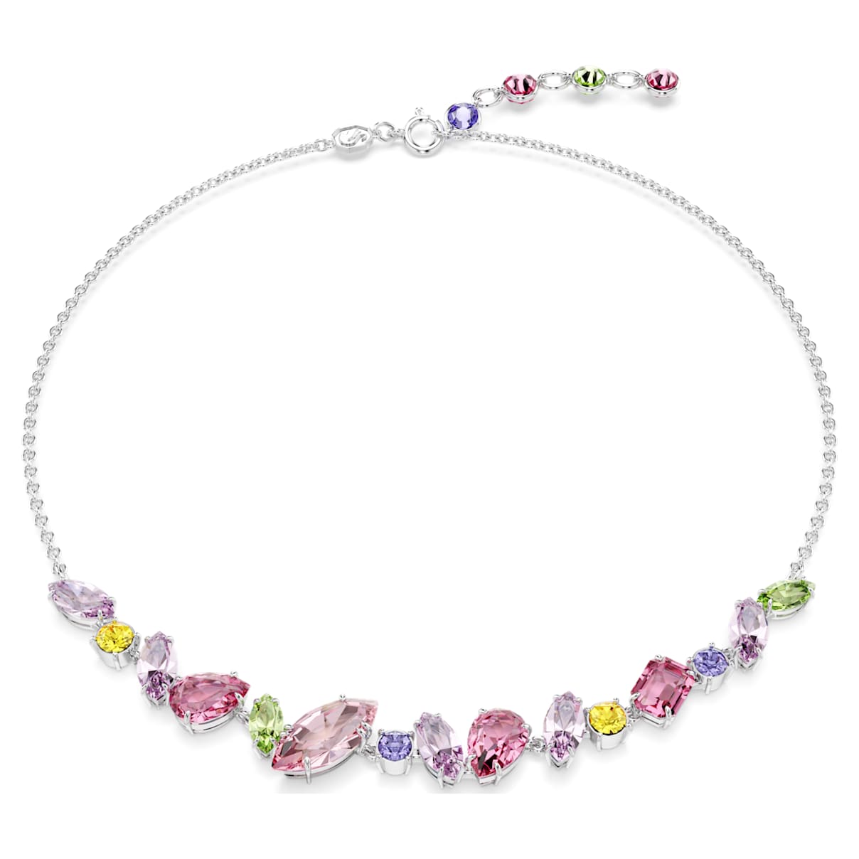 

Gema necklace, Mixed cuts, Multicolored, Rhodium plated