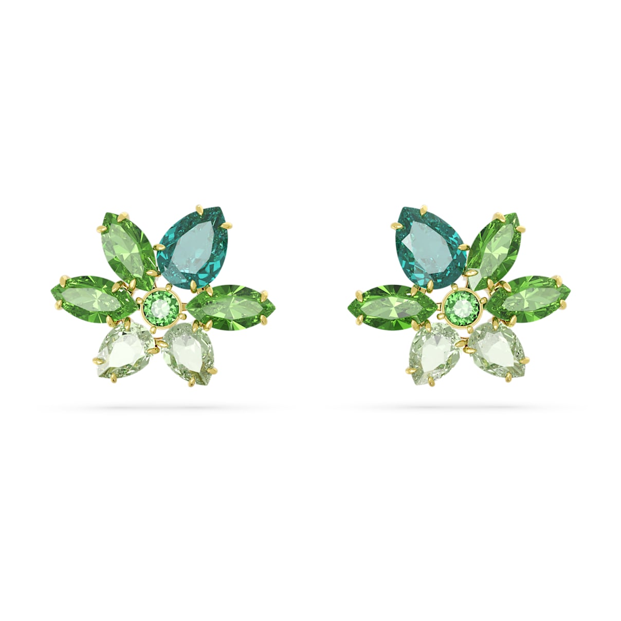 Shop Swarovski Gema Stud Earrings In Green