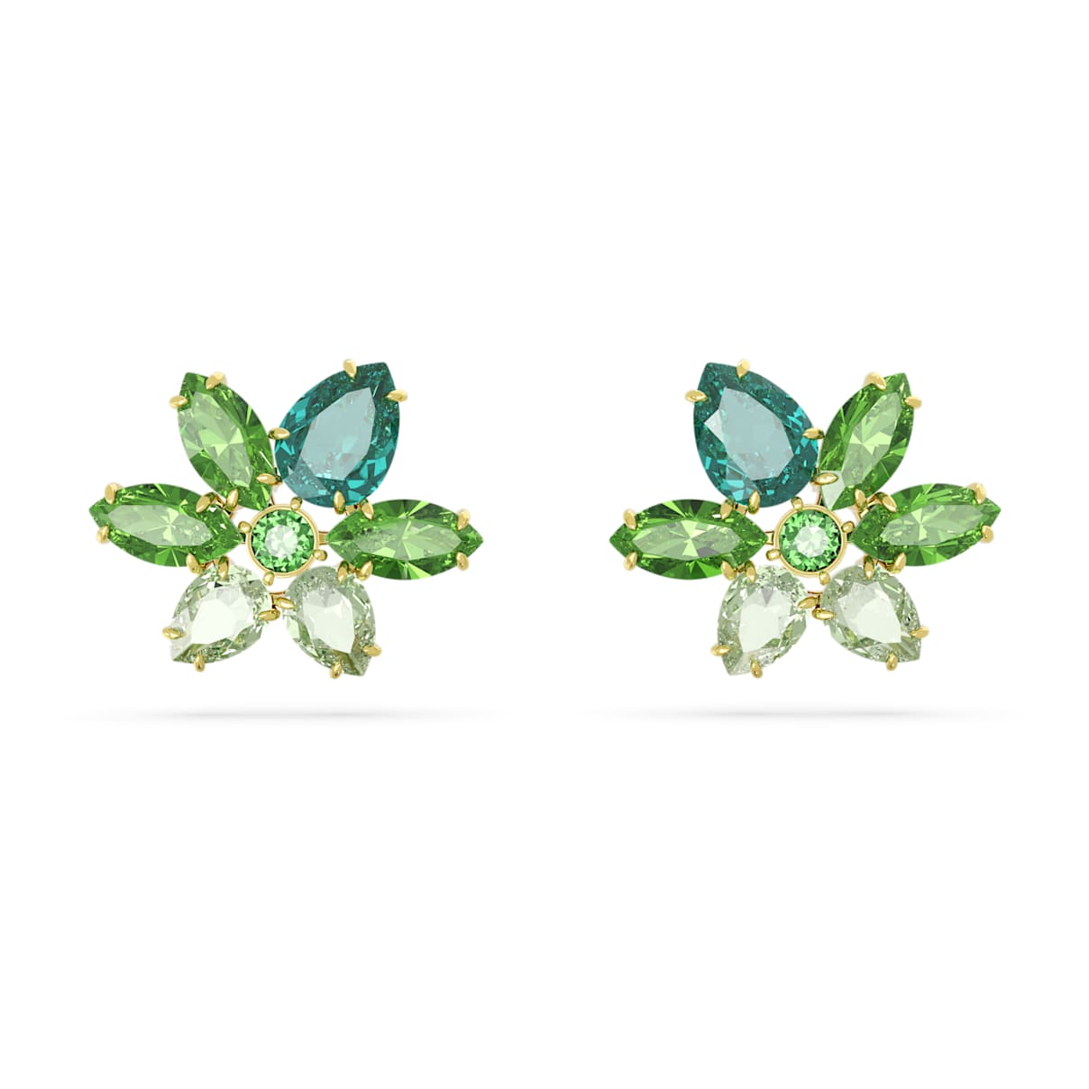 Shop Swarovski Gema Stud Earrings In Green