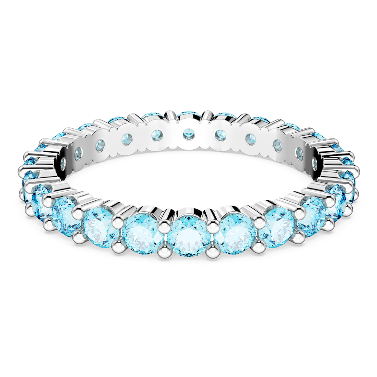 

Matrix ring, Round cut, Blue, Rhodium plated