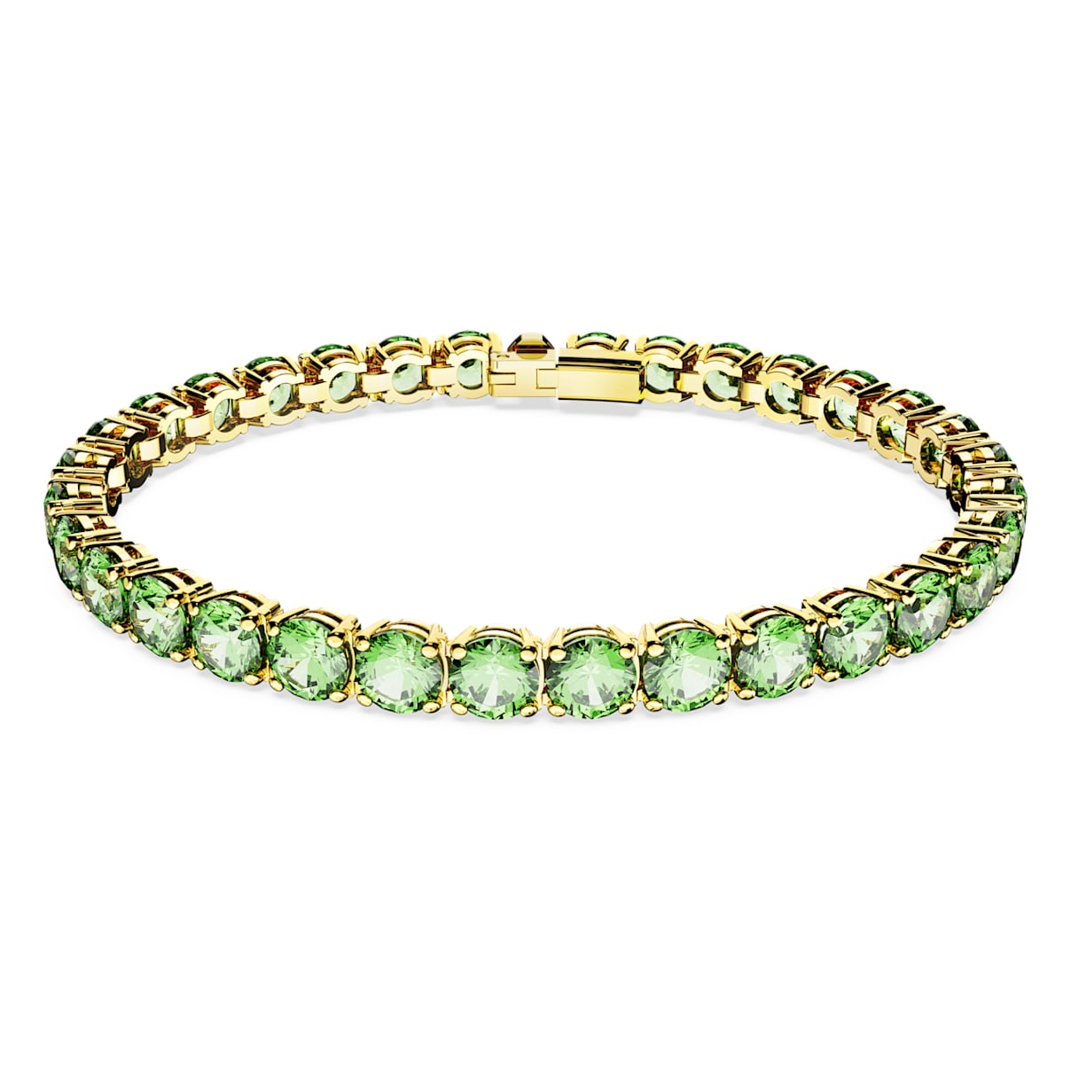 

Bracelet Matrix Tennis, Taille ronde, Vert, Placage de ton or