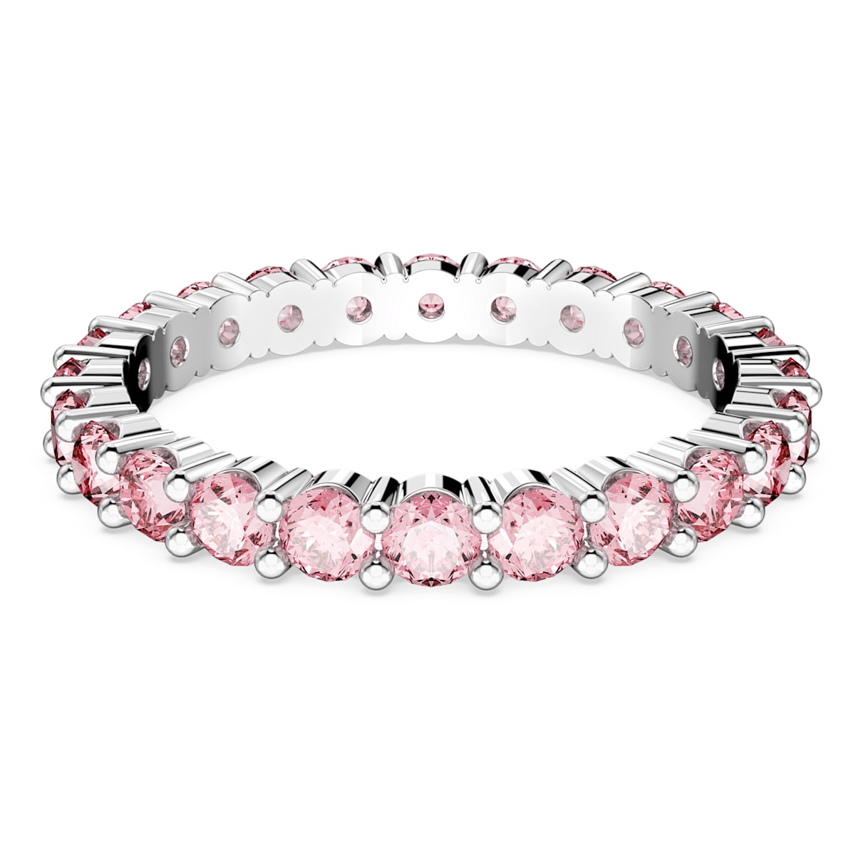

Matrix ring, Round cut, Pink, Rhodium plated