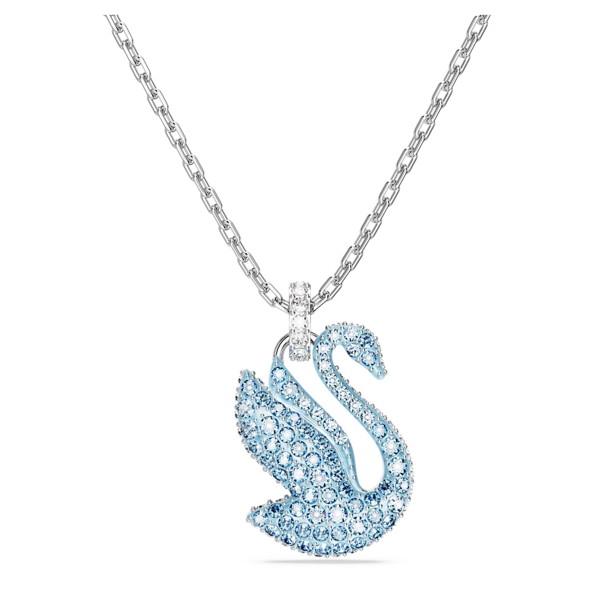 

Swan pendant, Swan, Medium, Blue, Rhodium plated