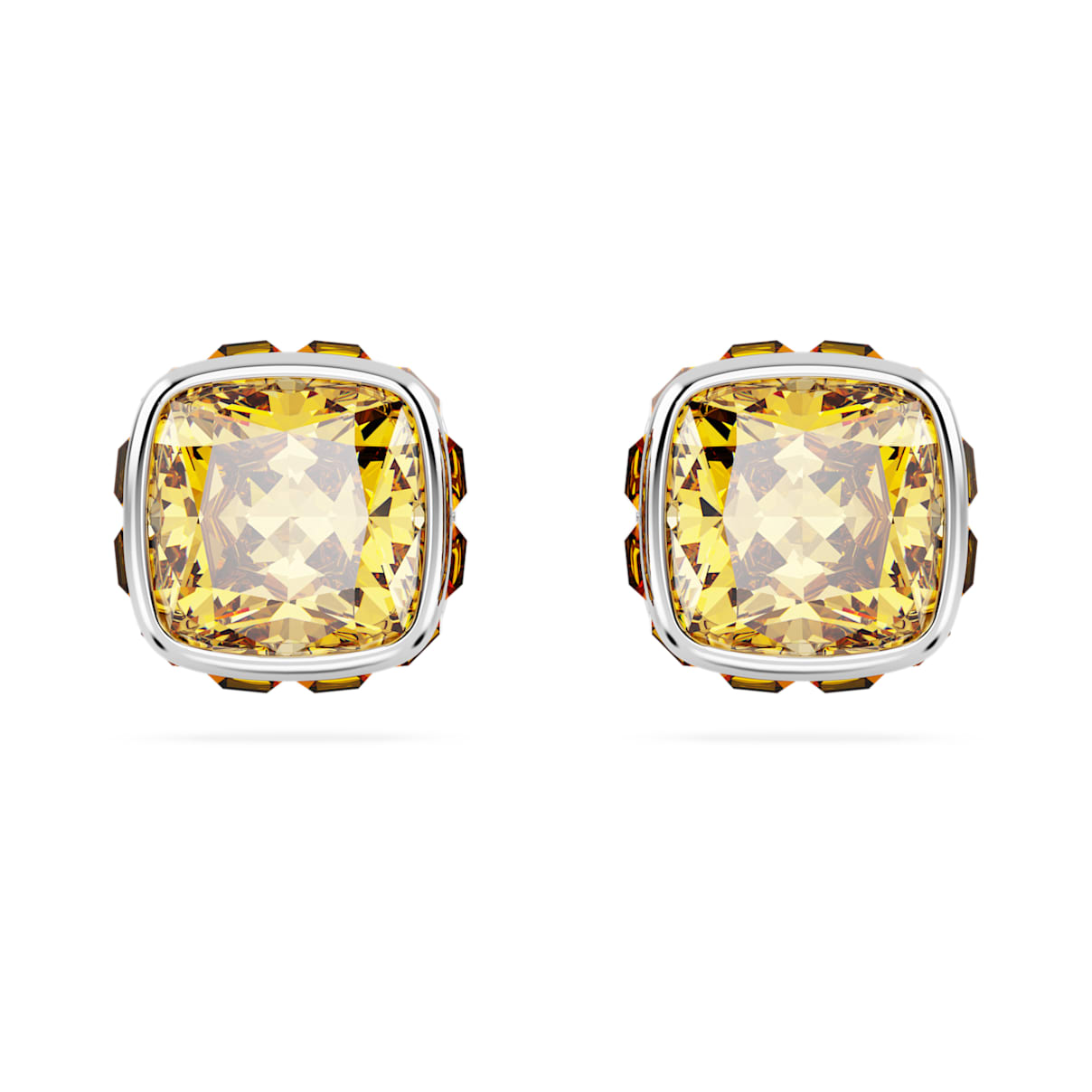 

Birthstone Ohrstecker, Kissenschliff, November, Gelb, Rhodiniert