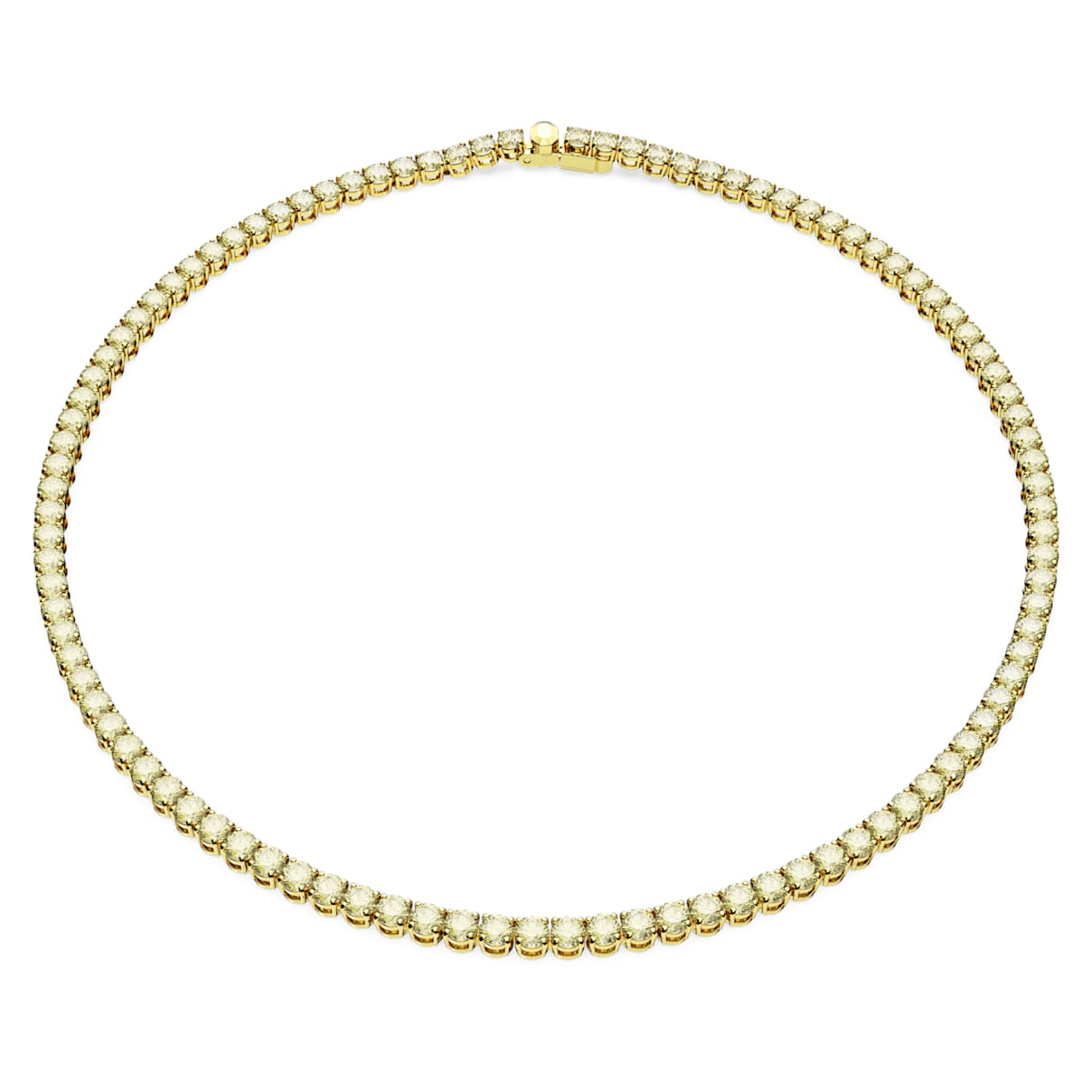 

Matrix Tennis necklace, Round cut, Small, Yellow, Gold-tone plated