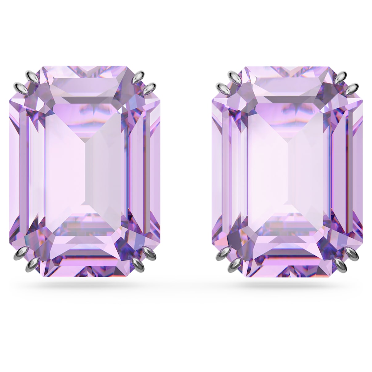 

Swarovski Orecchini a lobo Millenia, Taglio ottagonale, Viola, Placcato rodio