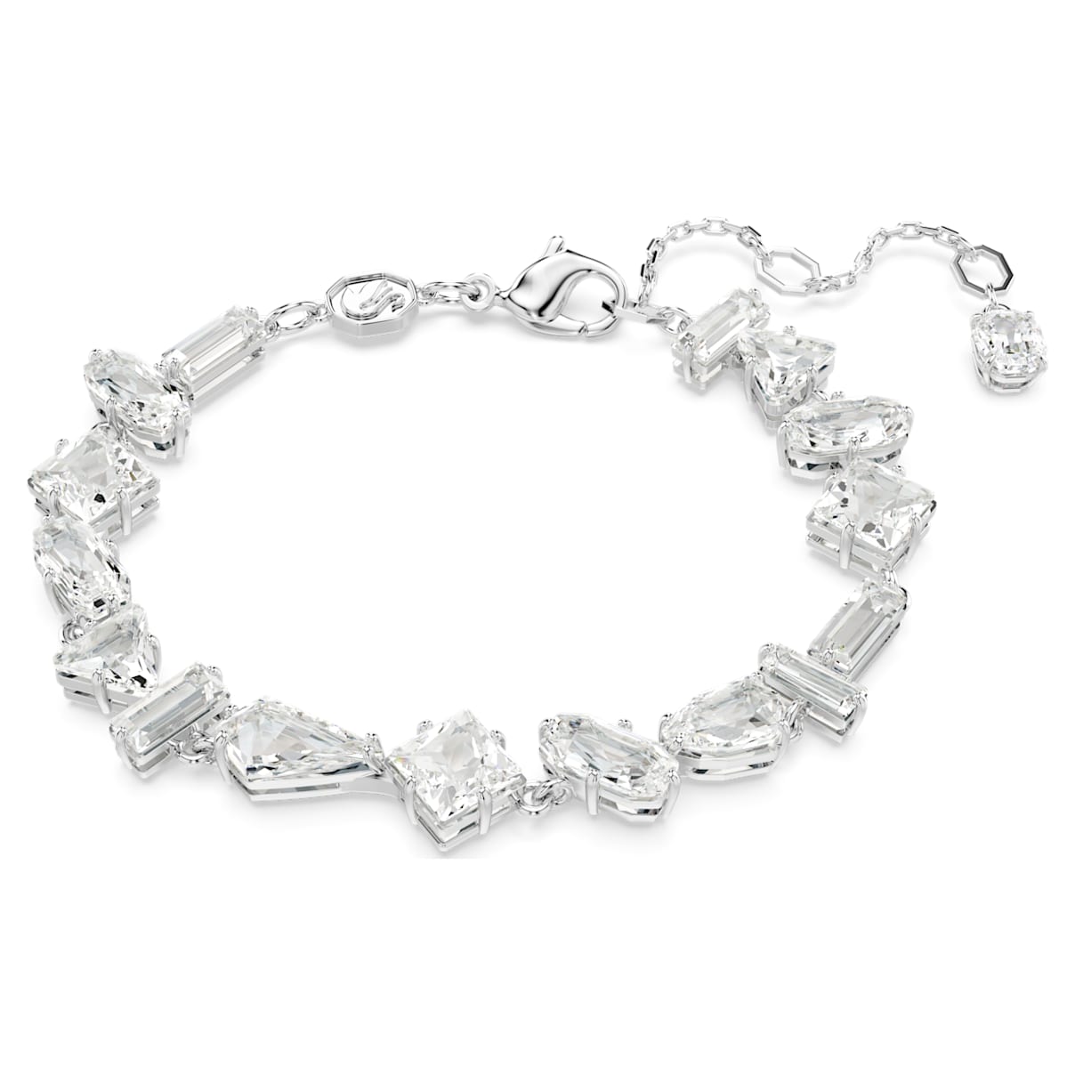 

Mesmera bracelet, Mixed cuts, White, Rhodium plated