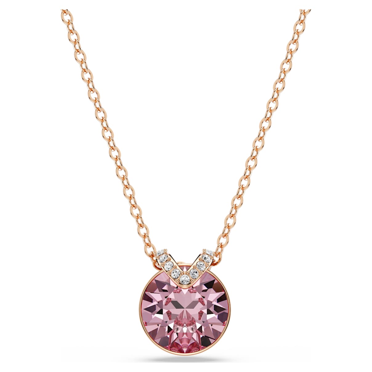 Pendente Bella V, Taglio Round, Rosa, Finitura oro rosa 18K OS