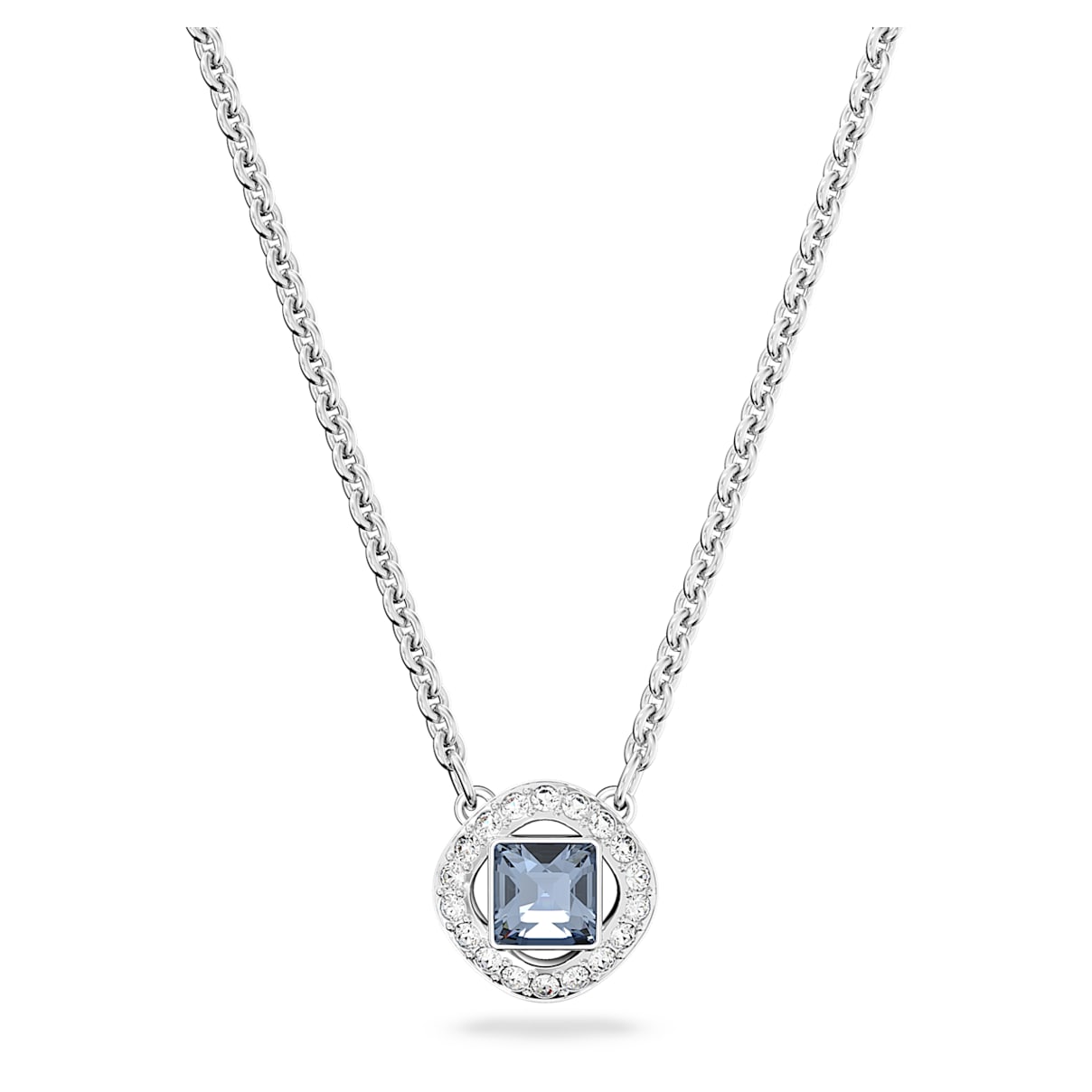 

Angelic necklace, Square cut, Blue, Rhodium plated