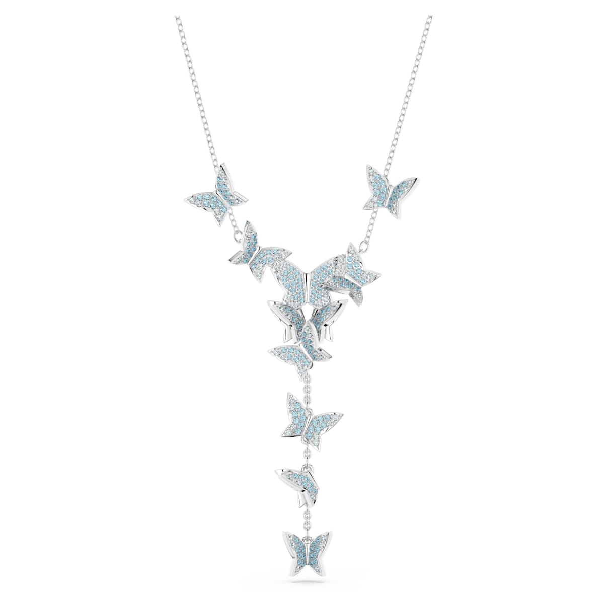 

Idyllia Lilia Y necklace, Butterfly, Blue, Rhodium plated