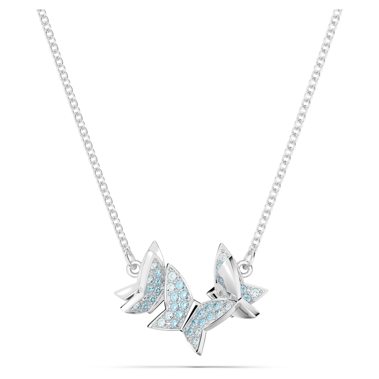 

Idyllia Lilia necklace, Butterfly, Blue, Rhodium plated