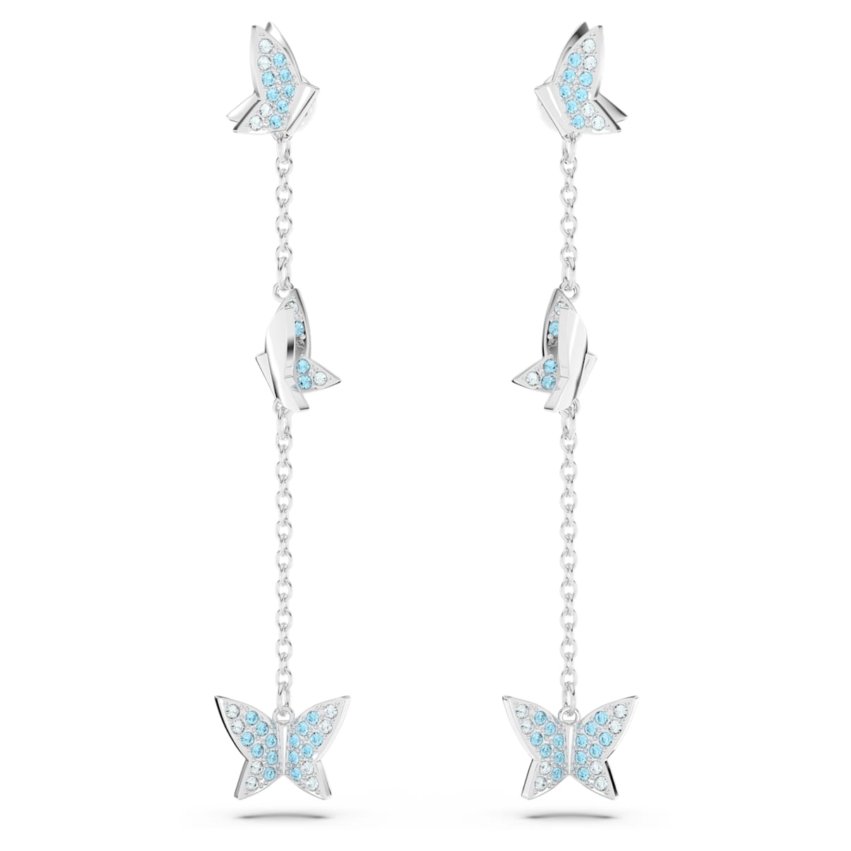 

Idyllia Lilia drop earrings, Butterfly, Blue, Rhodium plated
