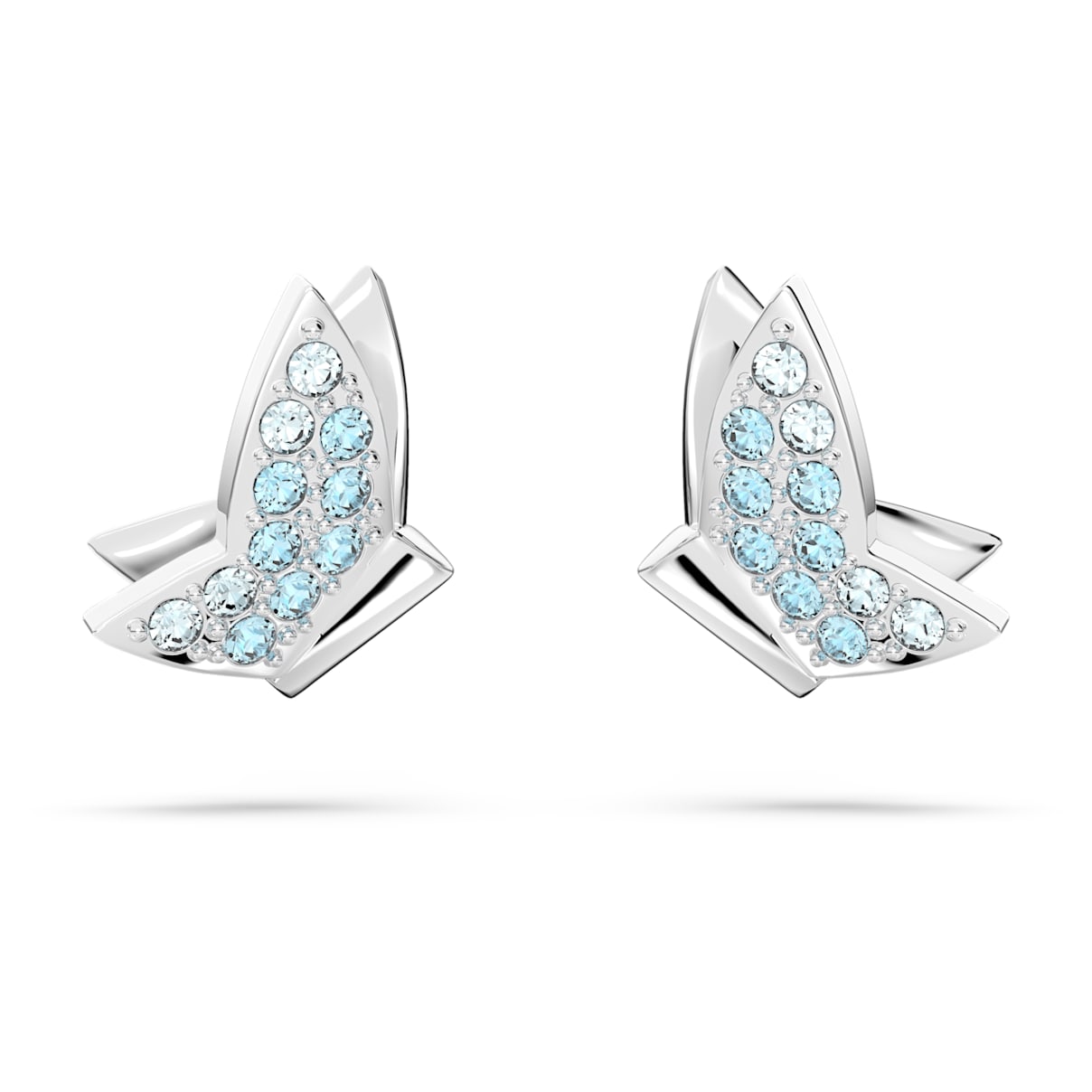 

Idyllia Lilia stud earrings, Butterfly, Blue, Rhodium plated