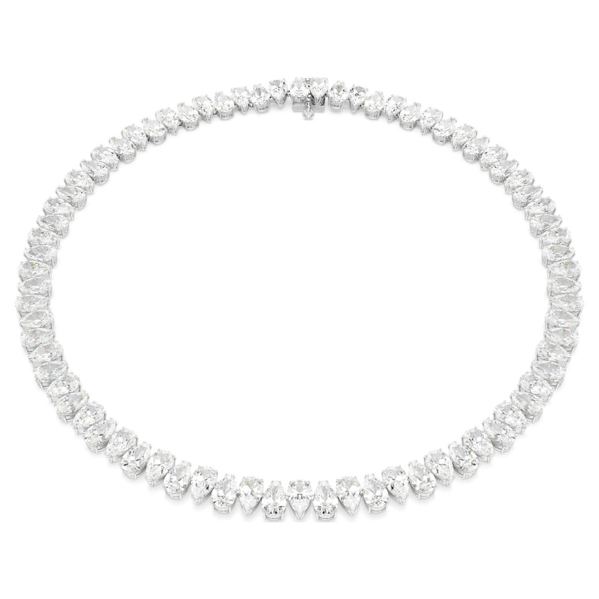 Collier Tennis Matrix, Taille poire, Blanc, Métal rhodié