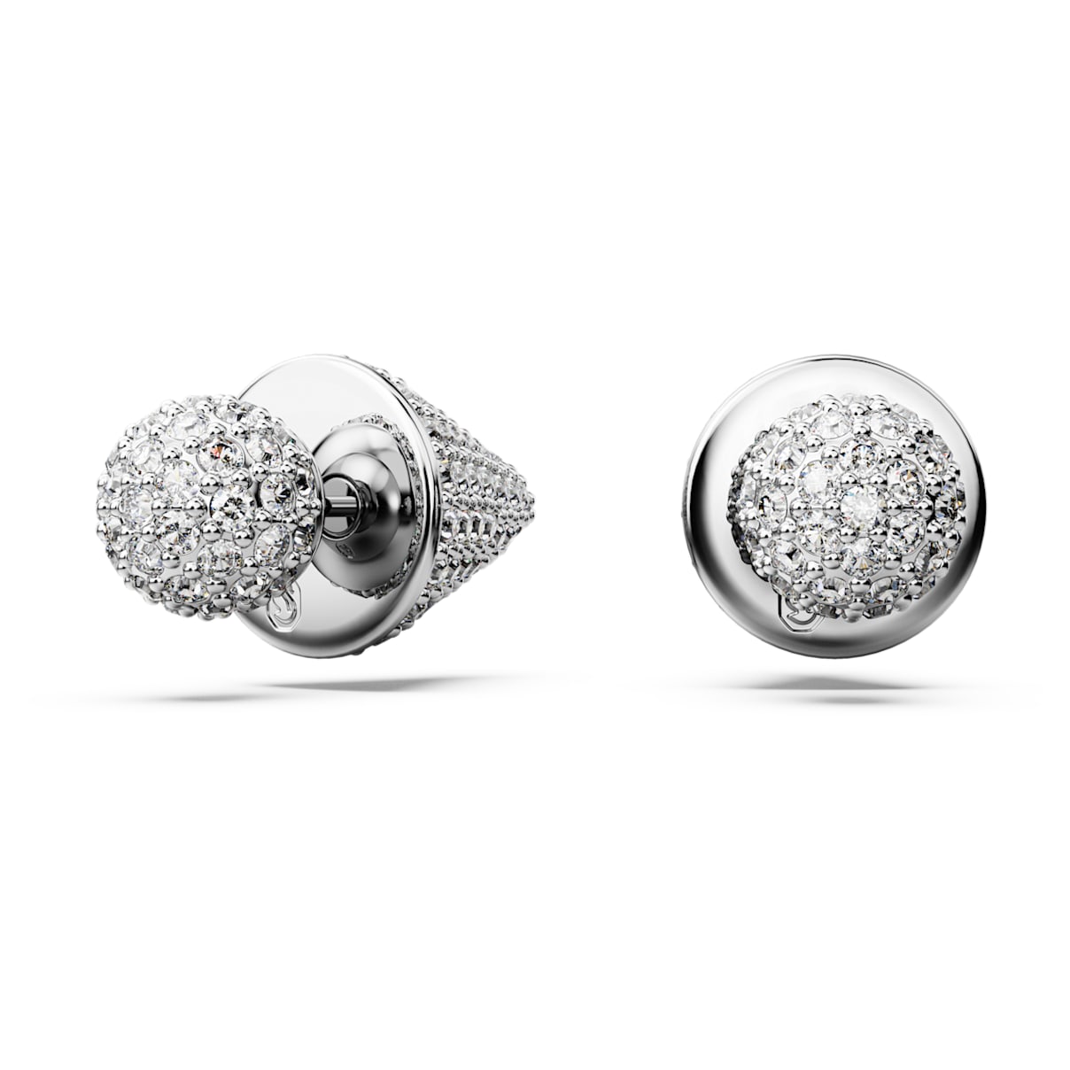 

Sublima stud earrings, Moon, White, Rhodium plated