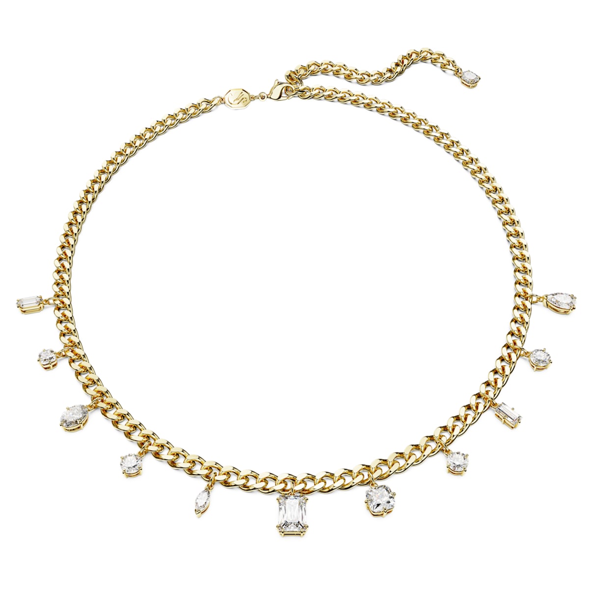 

Dextera necklace, White, Gold-tone plated