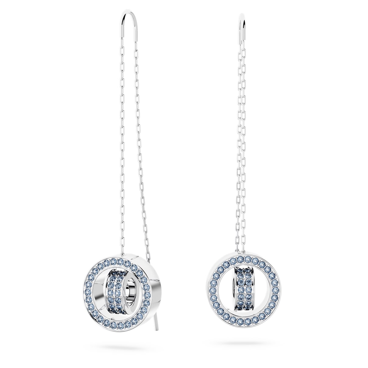 

Dextera drop earrings, Long, Blue, Rhodium plated
