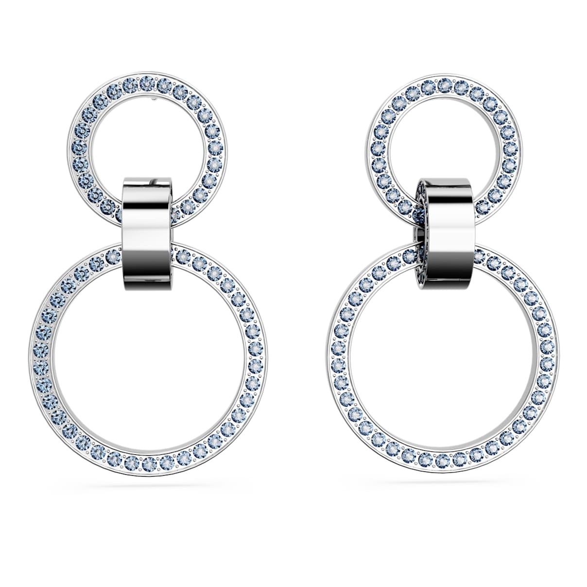 

Dextera hoop earrings, Blue, Rhodium plated