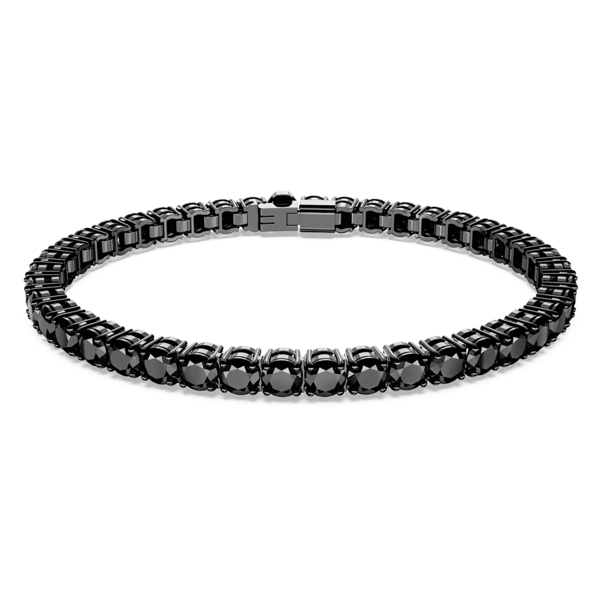 Matrix Tennis Armband, Rundschliff, Schwarz, Rutheniert